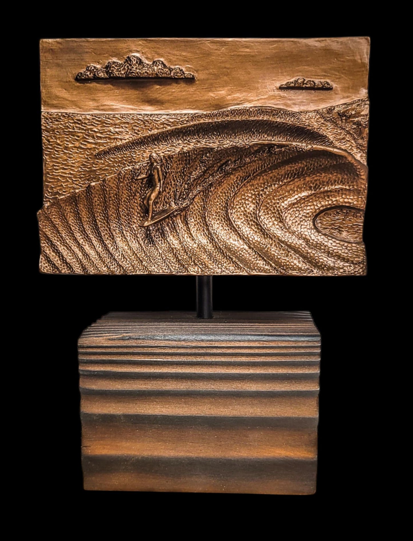 Wahine Style High Surf Sculpture by Dave C Reynolds