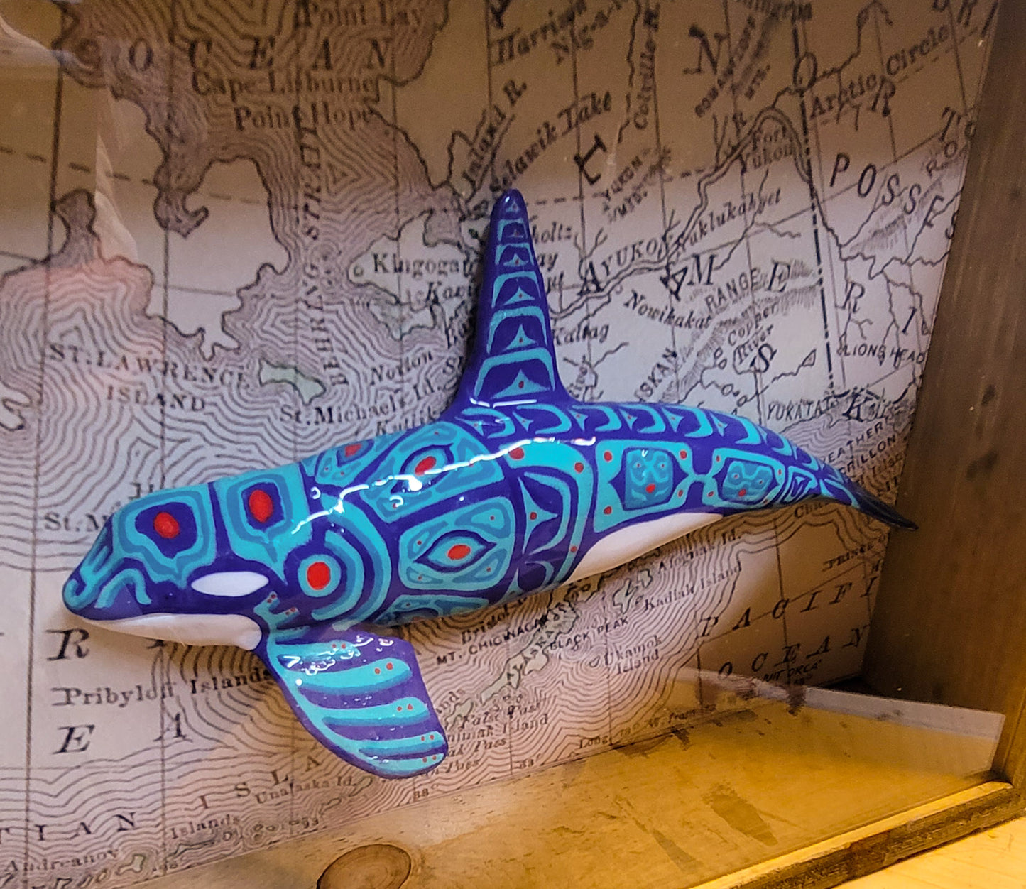 Inuit Orca Framed Sculpture Collab by Dave C Reynolds and Sam Bernal