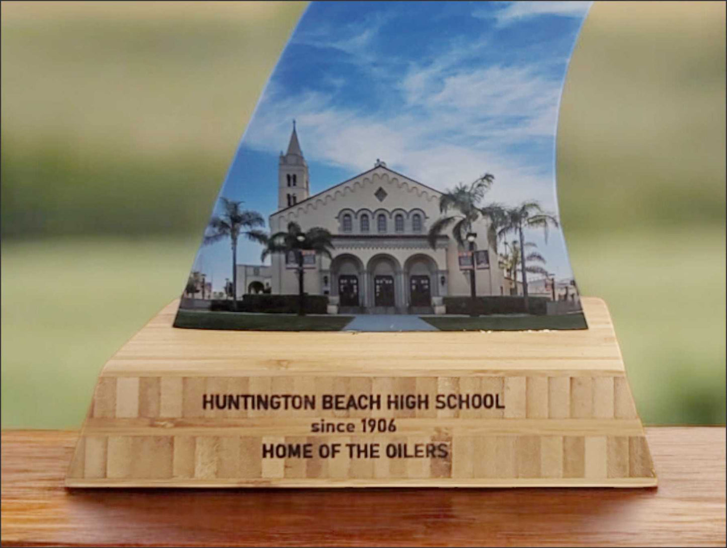 Huntington Beach High Surfboard Fin Art by Surf City Fin Co