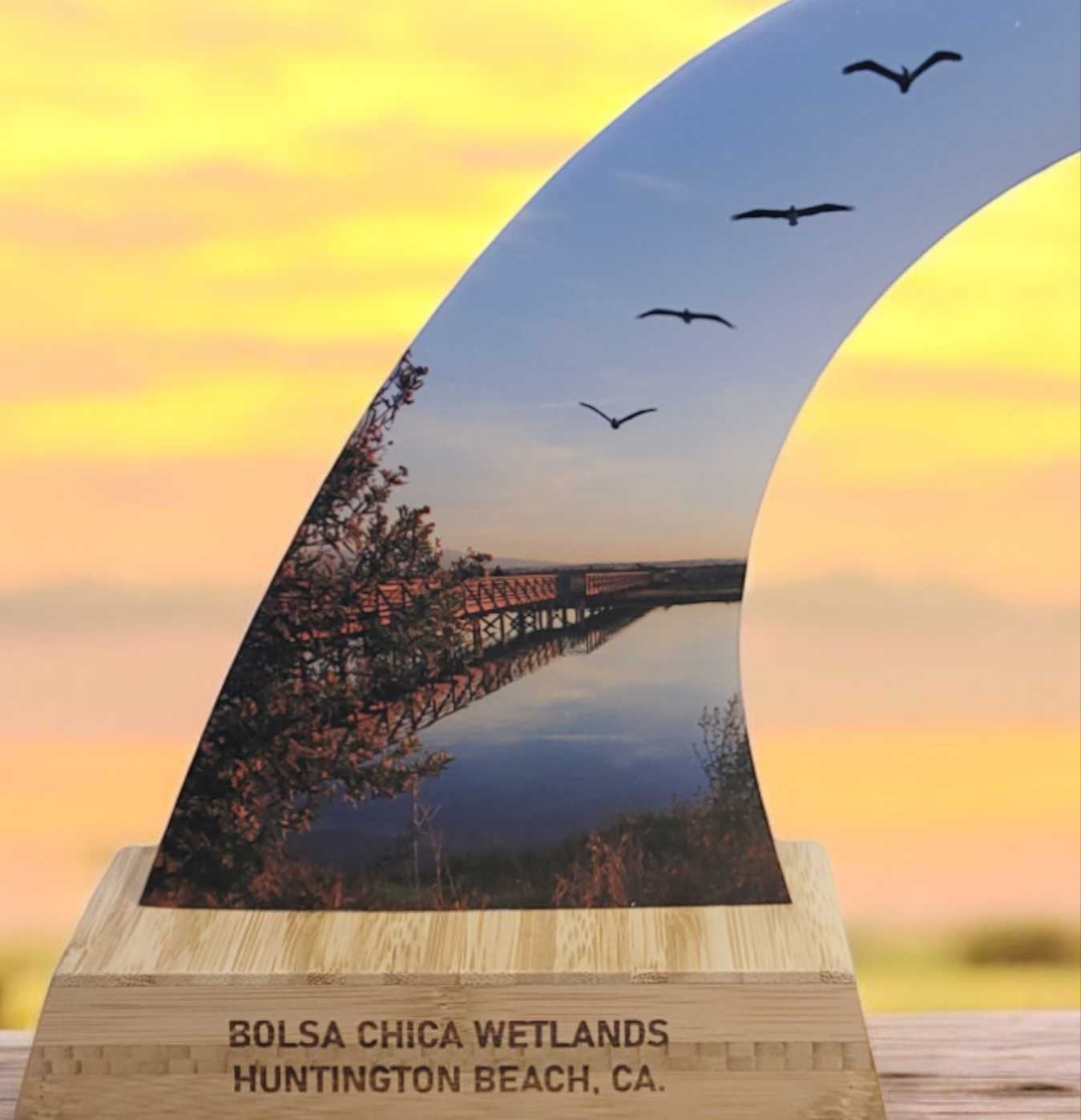 Bolsa Chica Wetlands Surfboard Fin Art by Surf City Fin Co