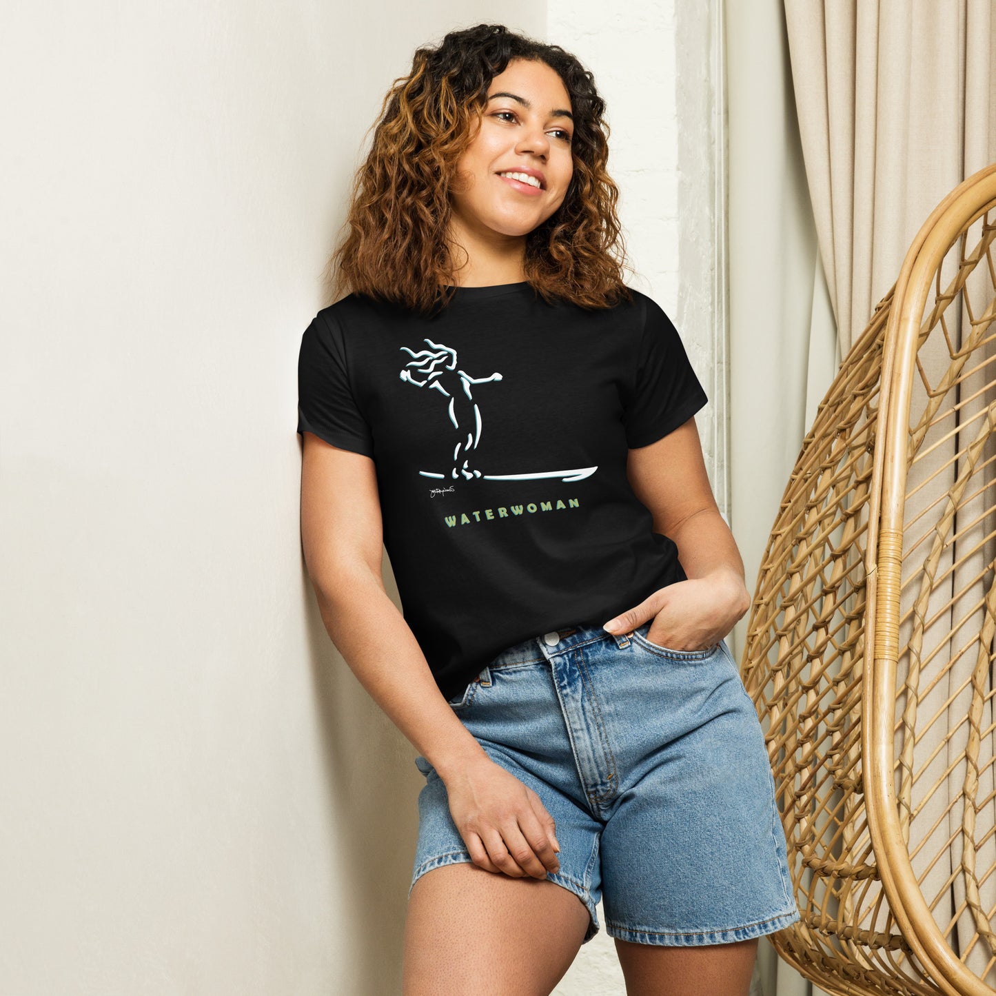Waterwoman Minimal Surf Women's Tee by Dave C Reynolds