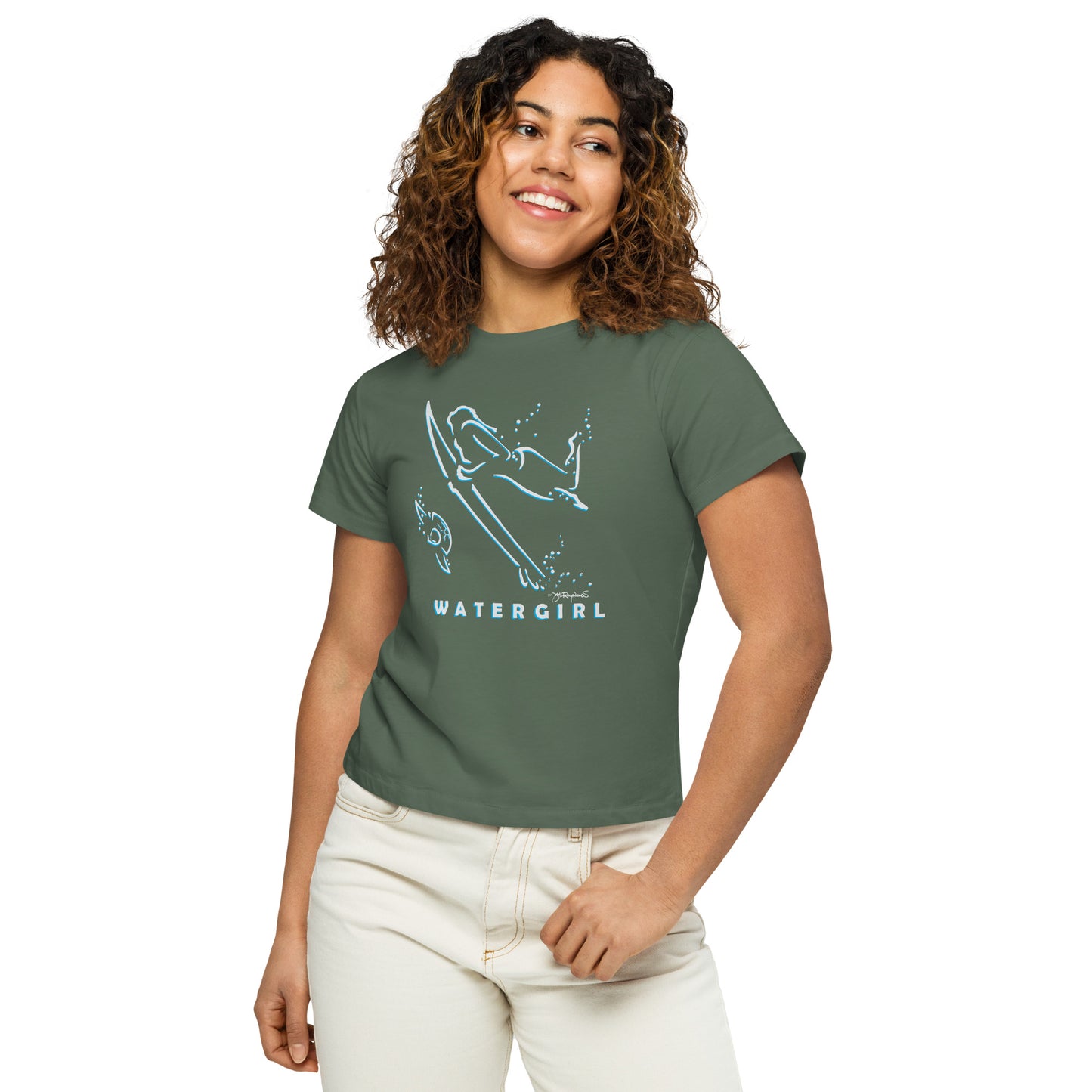 Watergirl Minimal Surf Women's Tee by Dave C Reynolds