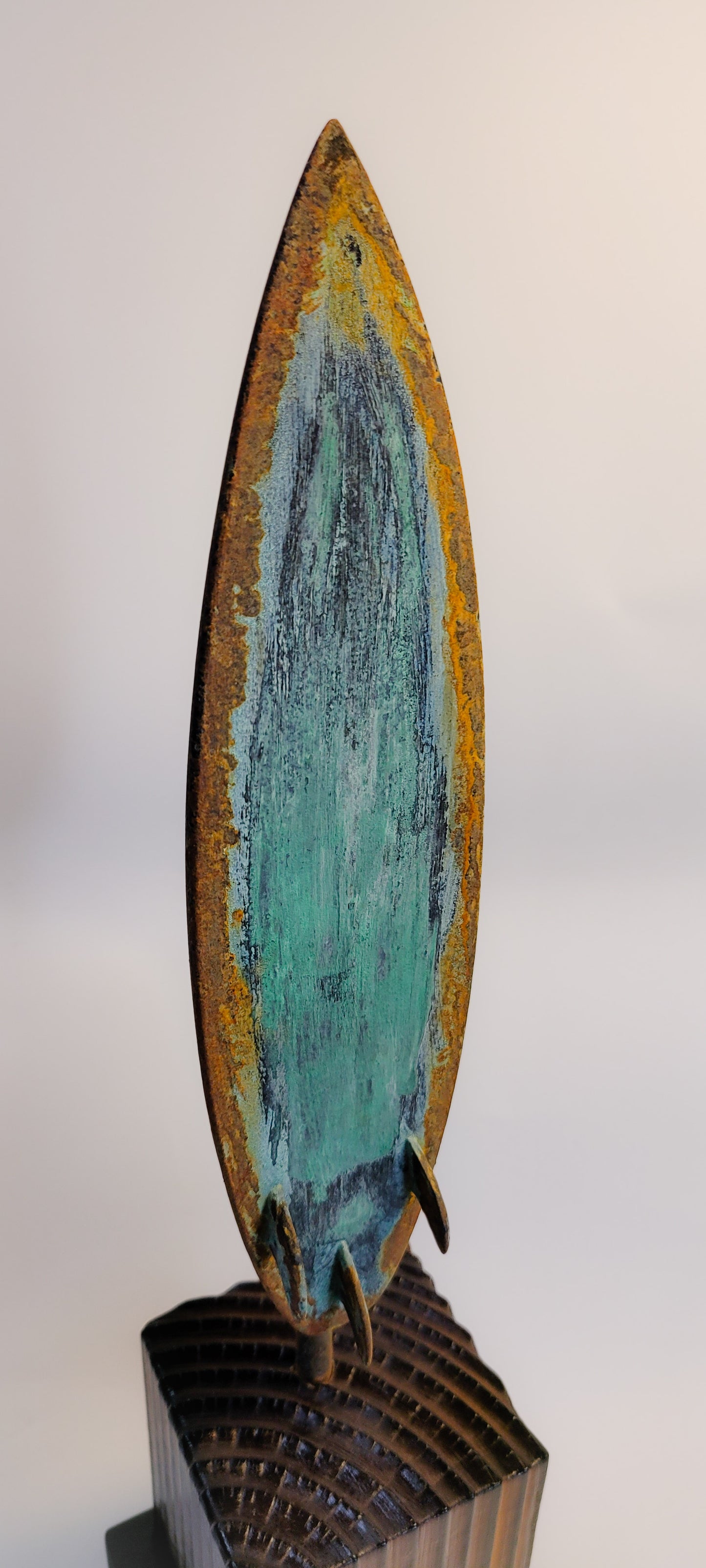 Rusted Thruster Tri Fin Art Sculpture