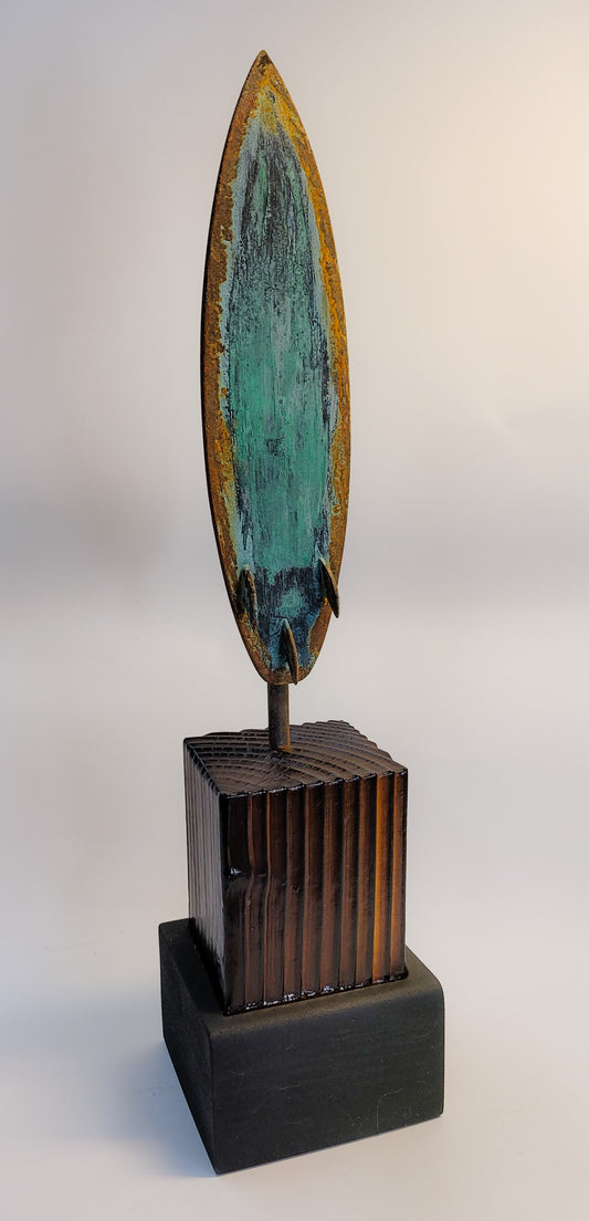 Rusted Thruster Tri Fin Art Sculpture