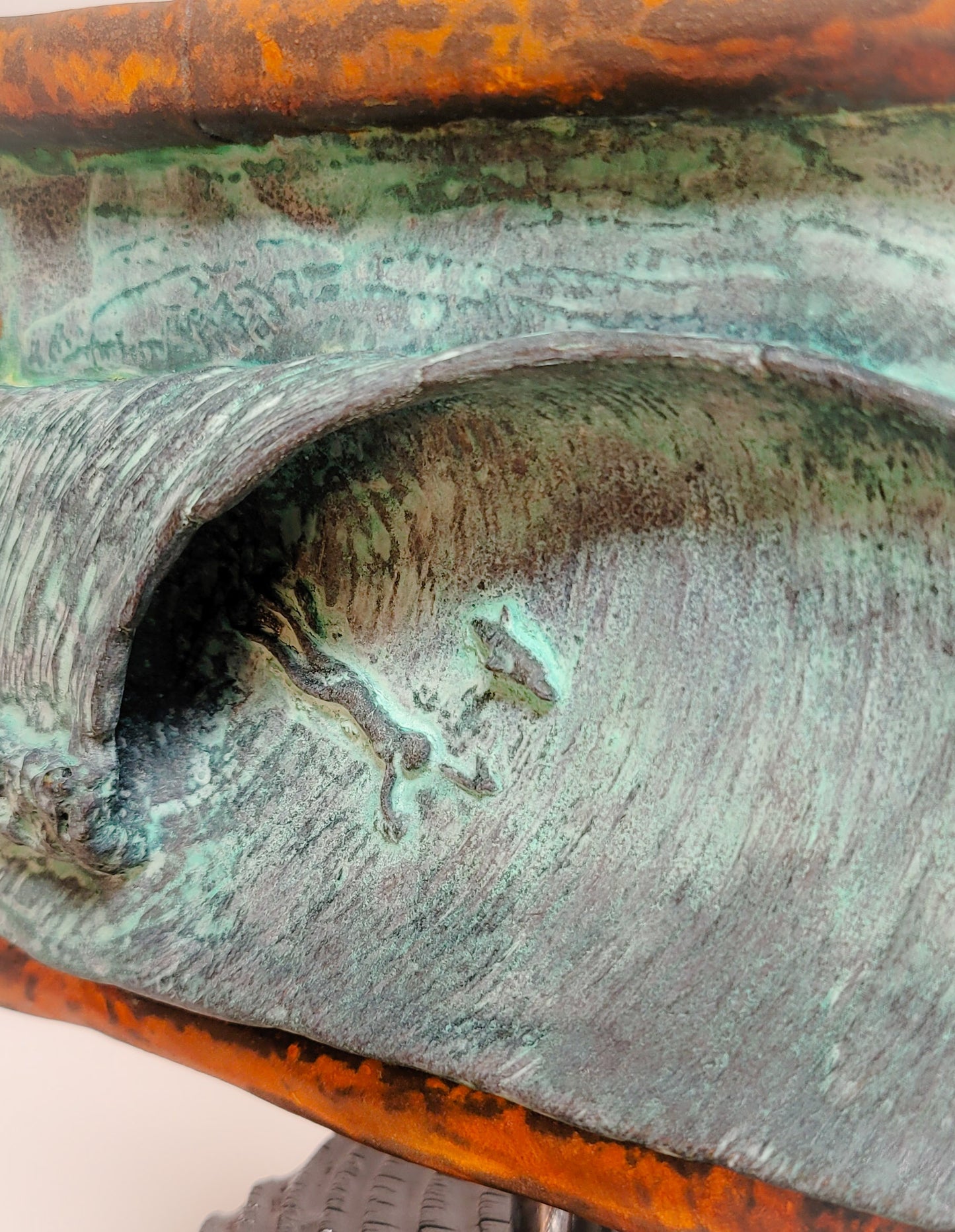 Live Free Bodysurfing Woman and Dolphin Sculpture by Dave C Reynolds