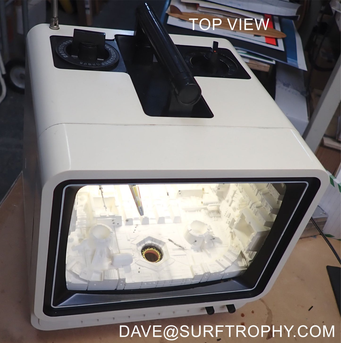 Star Wars Trench Run Diorama Inside Vintage TV by Dave C Reynolds