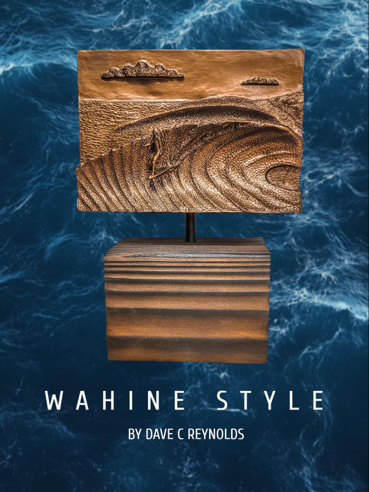 Wahine Style High Surf Sculpture by Dave C Reynolds