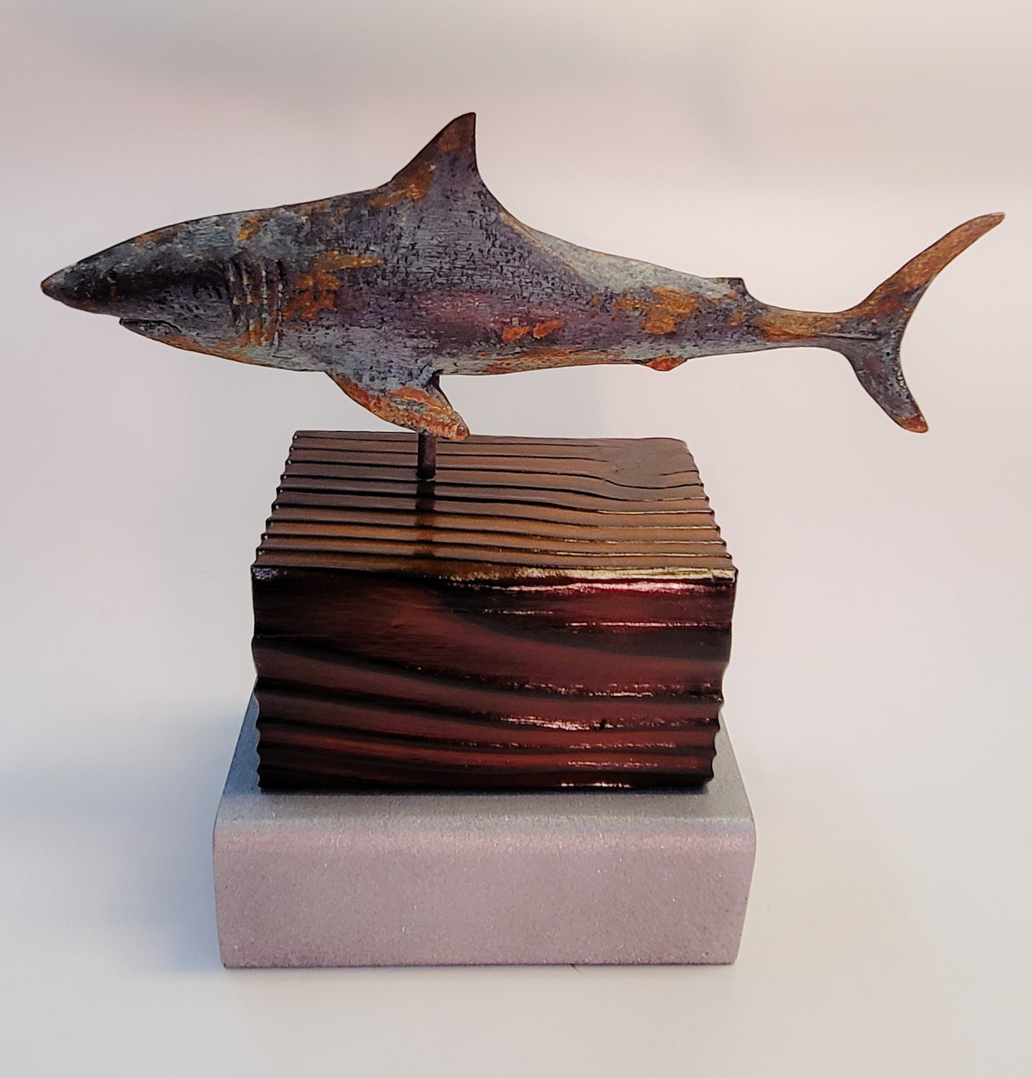 True Locals Rusted Great White Shark Sculpture by Dave C Reynolds